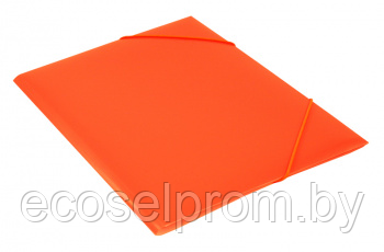 Папка на резинке Бюрократ Double Neon DNE510OR A4 пластик кор.30мм 0.5мм оранжевый - фото 1 - id-p224062738