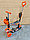 4110 Самокат Scooter 5 в 1 с ПОДНОЖКОЙ и родительской ручкой, принт ГРАФФИТИ Разные расцветки, фото 3