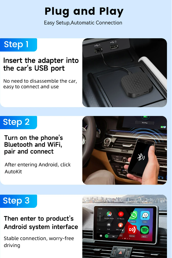 CarPlay Android Auto мультимедиа навигационный адаптер для магнитол на Android 11 (2/16gb/WIFI) - фото 5 - id-p224019597