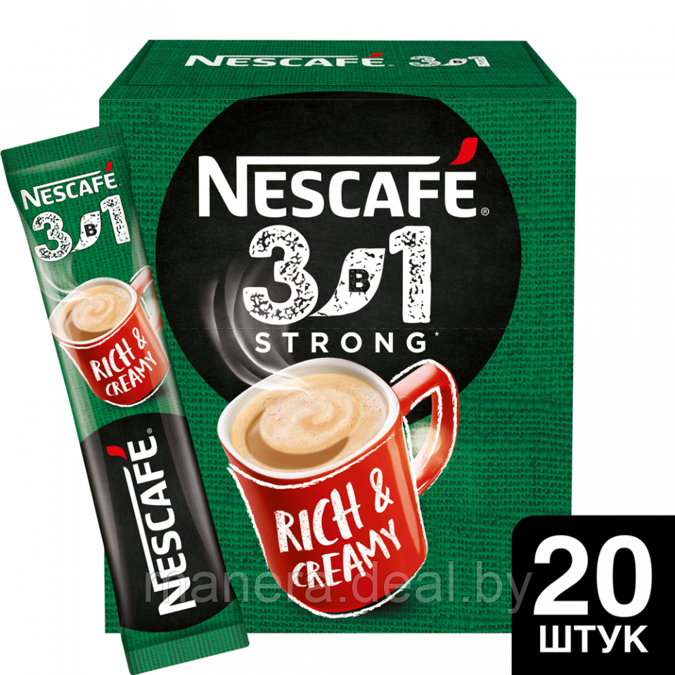 Кофейный напиток NESCAFE 3в1 Крепкий растворимый ( 20шт/уп )