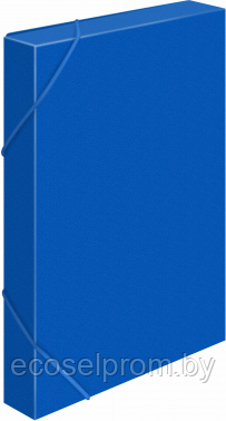 Папка-короб на резинке Бюрократ -BA40/07BLUE пластик 0.7мм корешок 40мм A4 синий - фото 1 - id-p224089733