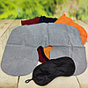 Подушка надувная под голову для путешествий Travel Selectionмаска для сна Оранжевая, фото 4