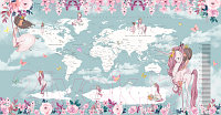 Фотообои листовые Citydecor Princess Карта мира с ростомером 15
