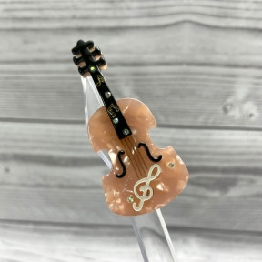 Бижутерия брошь для музыканта Скрипка 6.5 см Цвет Розовый кварц - фото 1 - id-p216374005