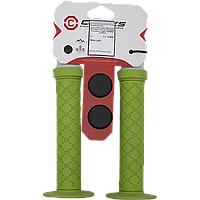 Ручки .С100 на руль 3-404 резин. BMX 145мм торц. защита+защита от проскальз.+1фикс. ЗЕЛЕНЫЕ CLARK`S