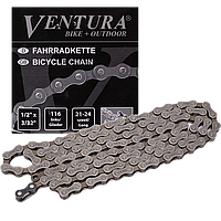 Цепь VENTURA 5-302175 1/2"x3/32" 116 зв. в коробке 7-8скор. черно-коричневая