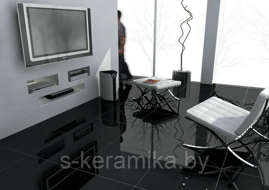 EURO CERAMICA КЕРАМОГРАНИТ MONOCOLOR SUPER BLACK 60х60 ЕВРО КЕРАМИКА ЧЕРНЫЙ МАТОВЫЙ - фото 3 - id-p224097019