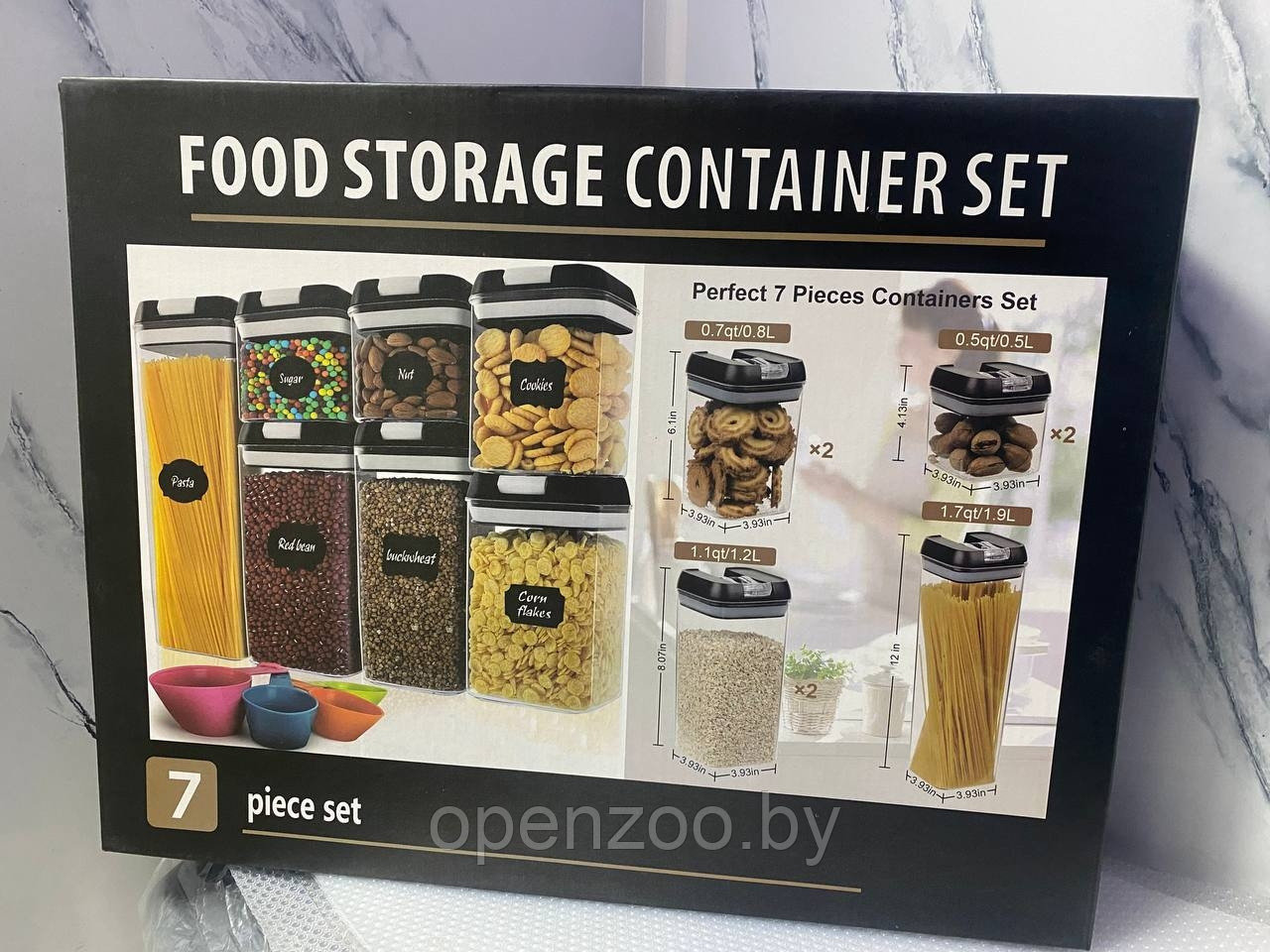 Набор контейнеров для хранения 7 шт. FOOD STORAGE CONTAINER SET / Органайзер для хранения продуктов / - фото 10 - id-p212784733