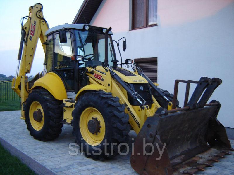 Экскаватора-погрузчика. New Holland B115b. Монтаж колец.