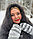 Пуховый платок вязаный плотный темно-серый кудрявый Оренбург, фото 3