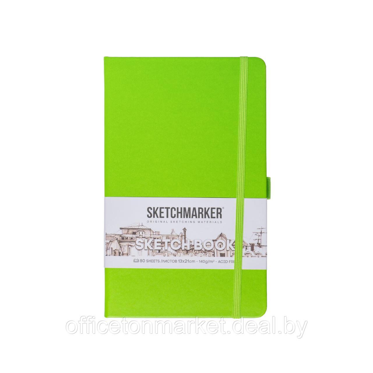 Скетчбук "Sketchmarker", 13x21 см, 140 г/м2, 80 листов, зеленый луг - фото 1 - id-p224014480