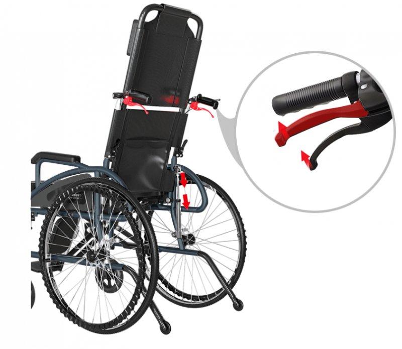 Инвалидная коляска с поддержкой головы и спины AT52315 - фото 4 - id-p224098419