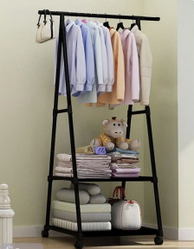 Вешалка передвижная напольная с полками Triangle clothes Rack 160х55х42 см. / Стойка для вещей, обуви на