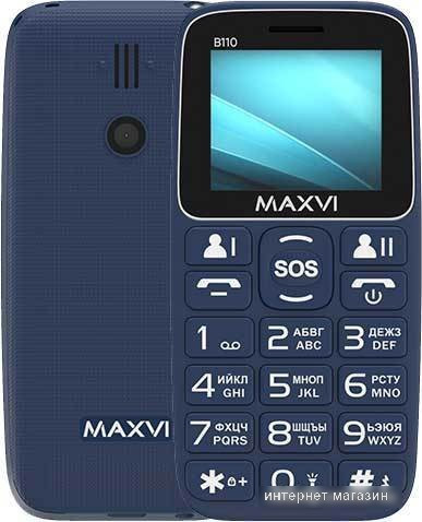 Кнопочный телефон Maxvi B110 (синий) - фото 1 - id-p224098953