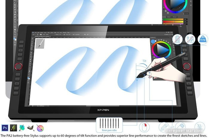 Интерактивный дисплей XP-Pen Artist 22R Pro - фото 3 - id-p224098867