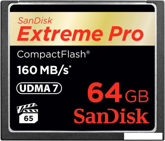 Карта памяти SanDisk Extreme Pro CompactFlash 64GB (SDCFXPS-064G-X46) - фото 1 - id-p223905094