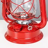 Керосиновая лампа декоративная красный 14х18х30 см RISALUX, фото 6