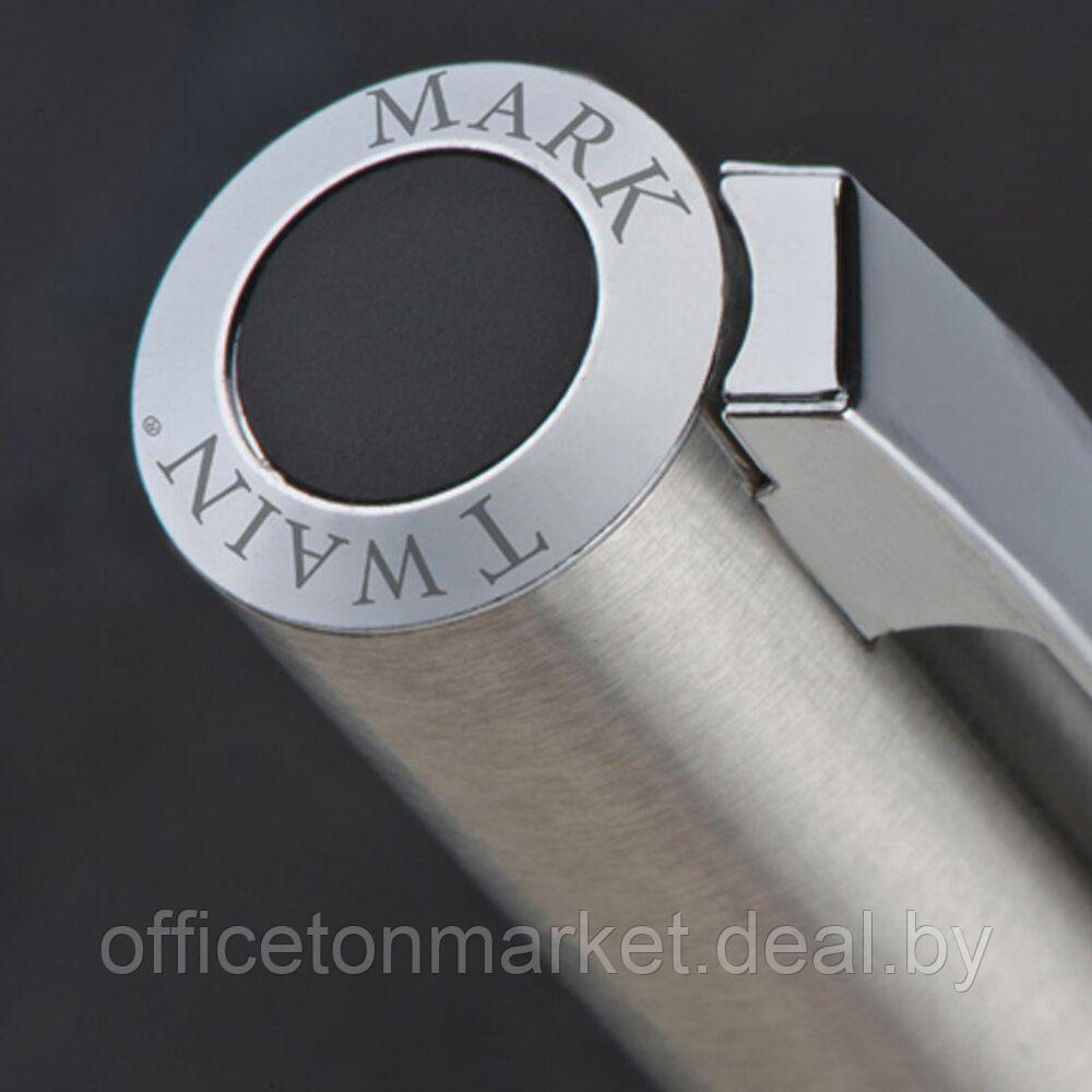 Ручка шариковая автоматическая Mark Twain "1338303", черный, серебристый, стерж. синий - фото 4 - id-p224099344