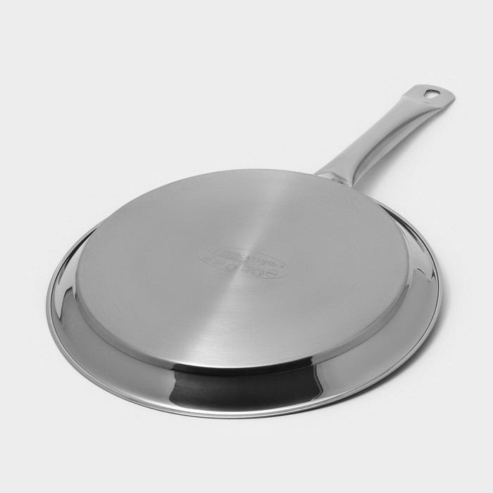Сковорода блинная «Общепит», d=28 см, толщина корпуса 0,6 мм, индукционное дно ТРС 3,5 мм, покрытие Xylan - фото 3 - id-p224099959