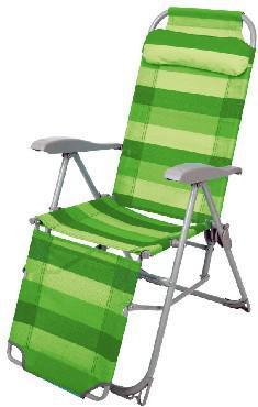 NIKA Кресло-шезлонг с подножкой складное зеленый (сетка) К3/З - фото 1 - id-p224020304