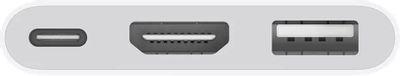 Переходник Apple A2119, USB Type-C (m) - USB (f)/USB Type-C (f)/HDMI (f), 0.11м, MFI, белый [muf82fe/a] - фото 3 - id-p223864447