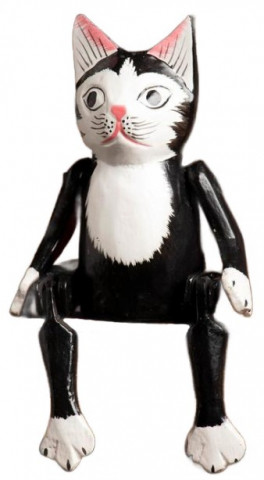 Сувенир деревянный «Кошка. Висячие лапки» 4,5*9*25 см, черно-белый - фото 2 - id-p203780708