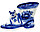 Сувенир фарфоровый «Сапог с котом» (гжель) высота 7 см, бело-синий, фото 2