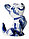 Сувенир фарфоровый «Кот-кавалер» (гжель) высота 9 см, бело-синий, фото 2