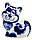 Сувенир фарфоровый «Кот Мурзик» (гжель) высота 5 см, бело-синий, фото 2