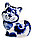 Сувенир фарфоровый «Кот Мурзик» (гжель) высота 5 см, бело-синий, фото 3