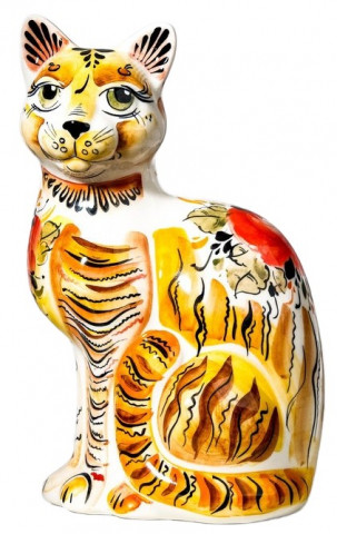 Сувенир фарфоровый «Кошка» (гжель) высота 22 см, цветной - фото 2 - id-p203780106