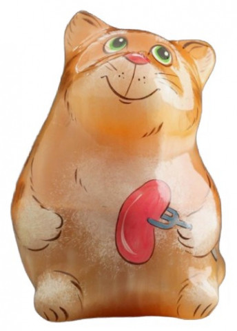 Сувенир селенитовый высота 7,5 см, «Кот с сосиской» - фото 1 - id-p203780729