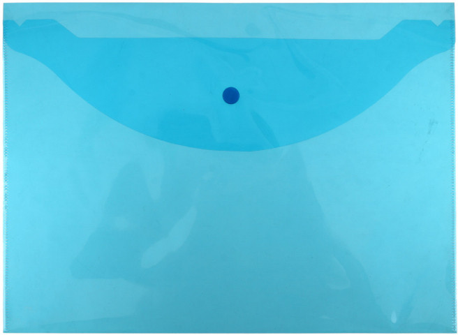 Папка-конверт пластиковая на кнопке Attache «Элементари» толщина пластика 0,15 мм, прозрачная синяя - фото 2 - id-p224099237