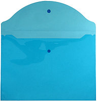 Папка-конверт пластиковая на кнопке Attache «Элементари» толщина пластика 0,18 мм, прозрачная синяя