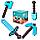 Оружие и инструменты Майнкрафт Minecraft алмазный трезубец кирка топор, пистолет звук свет 55 см, фото 5