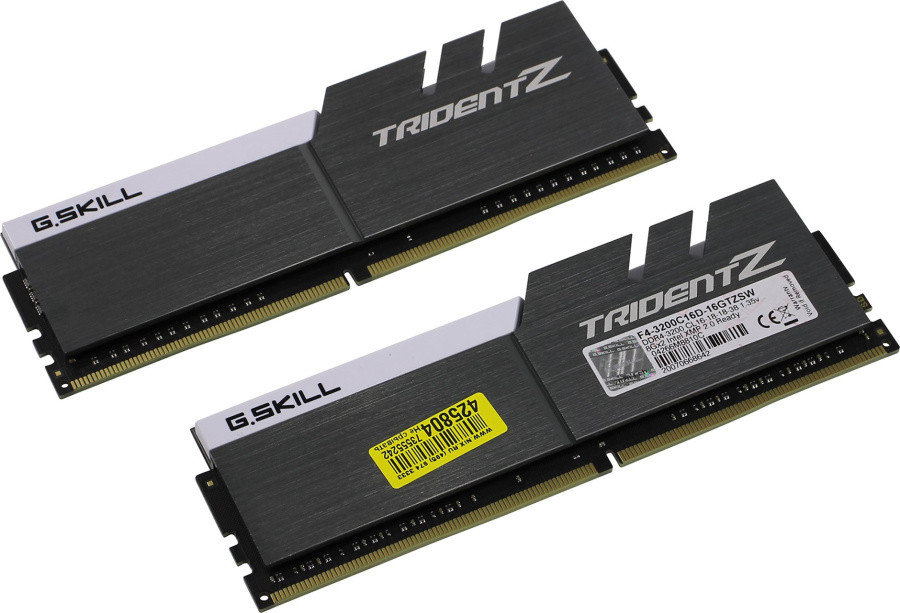Модуль памяти G.Skill TridentZ F4-3200C16D-16GTZSW DDR4 DIMM 16Gb KIT 2*8Gb PC-25600 CL16 - фото 1 - id-p224100773