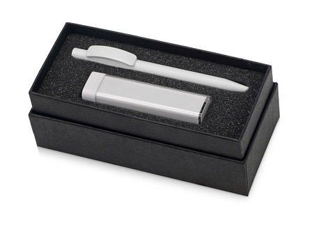 Подарочный набор White top с ручкой и зарядным устройством, белый, фото 2