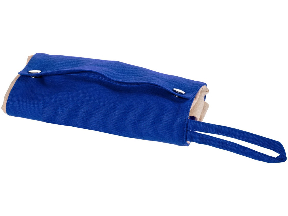 Хлопковая рулонная сумка-тоут на кнопках, натуральный/синий - фото 3 - id-p224102567
