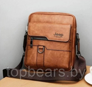 NEW Мужская сумка мессенджер Jeep Buluo Светло-коричневый (плечевой ремень) - фото 1 - id-p219585839