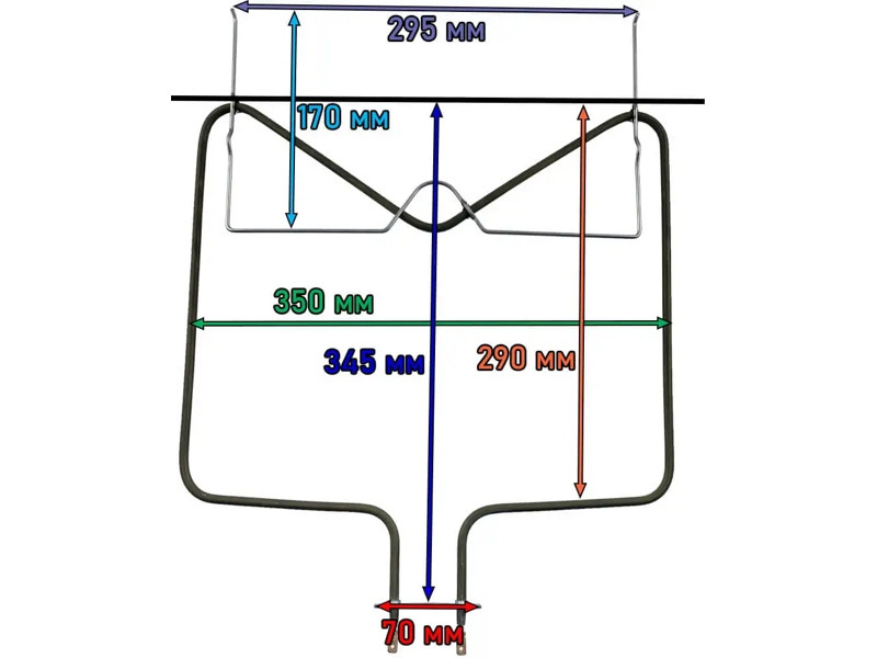 Тэн (нагревательный элемент) для духовки Whirlpool COK109WH (1150W, 340x350mm, Turkey, C00324022, - фото 6 - id-p224104651