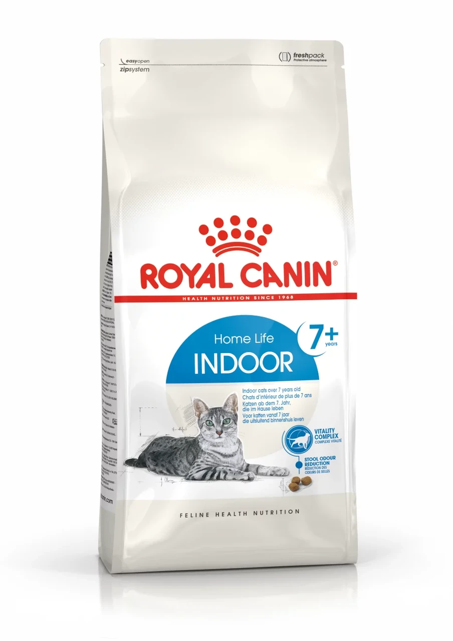 Royal Canin Indoor 7+ сухой корм для стареющих кошек живущих в помещении, 0,4кг (Россия) - фото 1 - id-p224105053