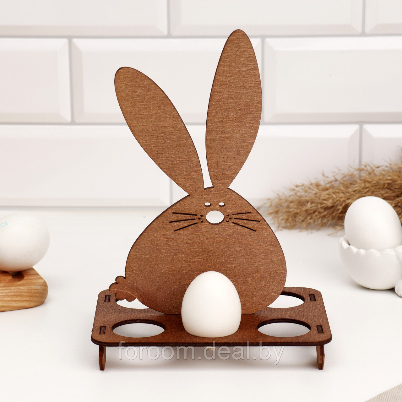 Подставка для яиц "Пасхальный кролик" для 6 штук, золотая - фото 4 - id-p224104677