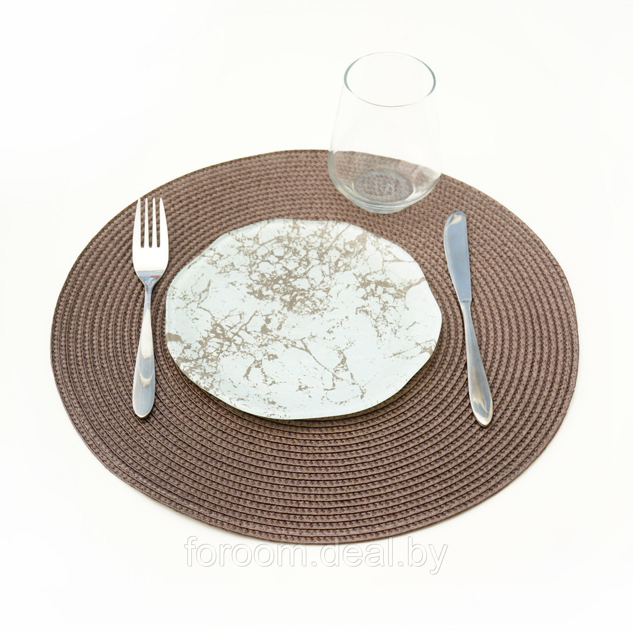 Салфетка сервировочная на стол Доляна «Лофт», d=38 см, цвет коричневый - фото 5 - id-p224104683