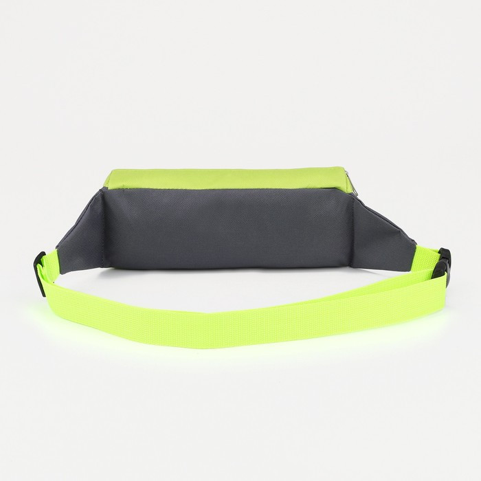 Поясная сумка на молнии, наружный карман, цвет зелёный/серый - фото 2 - id-p224105073