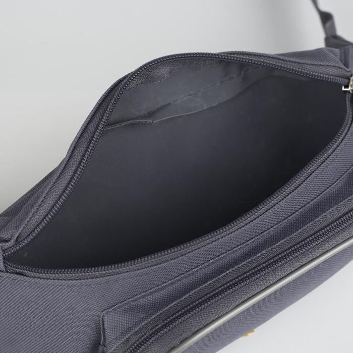 Поясная сумка на молнии, наружный карман, цвет серый - фото 4 - id-p224105074