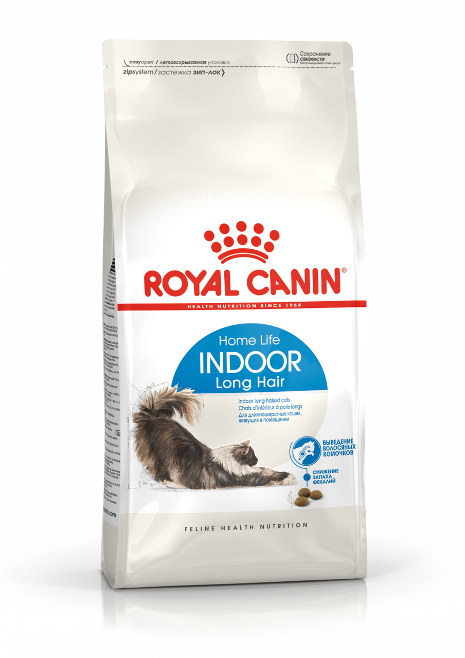 Сухой корм Royal Canin Indoor Long Hair для домашних длинношерстных кошек 400гр.
