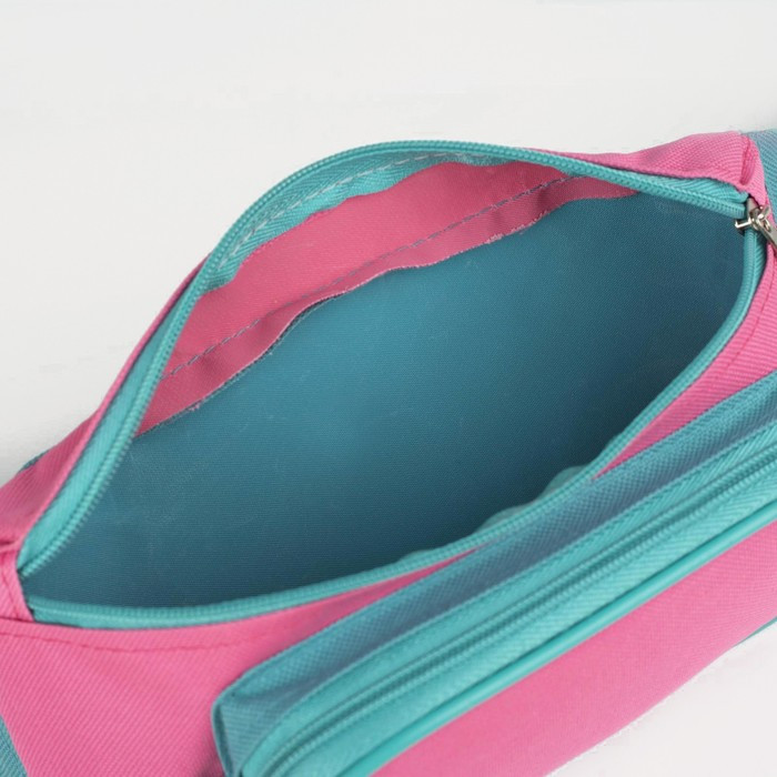 Поясная сумка на молнии, наружный карман, цвет розовый/бирюзовый - фото 4 - id-p224105205