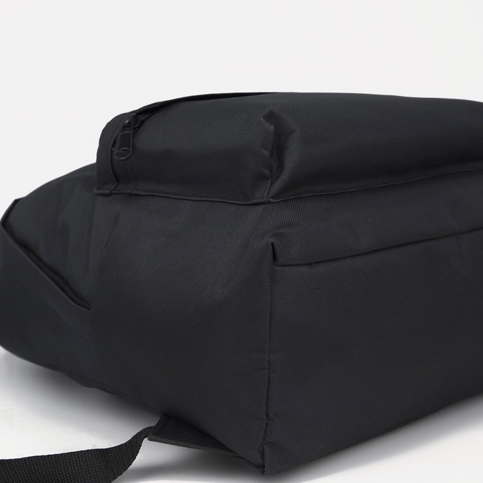 Рюкзак молодёжный из текстиля на молнии, 1 карман, цвет чёрный - фото 5 - id-p224106602