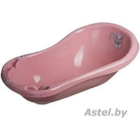 Ванночка детская Maltex 84см с пробкой Мишка розовый (слив)