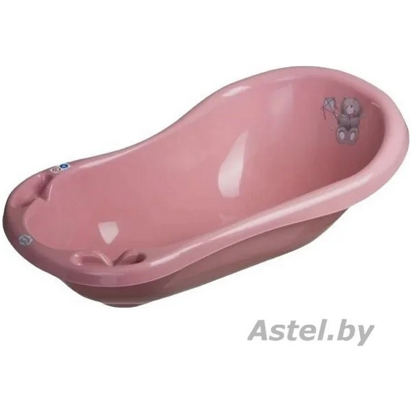 Ванночка детская Maltex 84см с пробкой Мишка розовый (слив) - фото 1 - id-p219390931